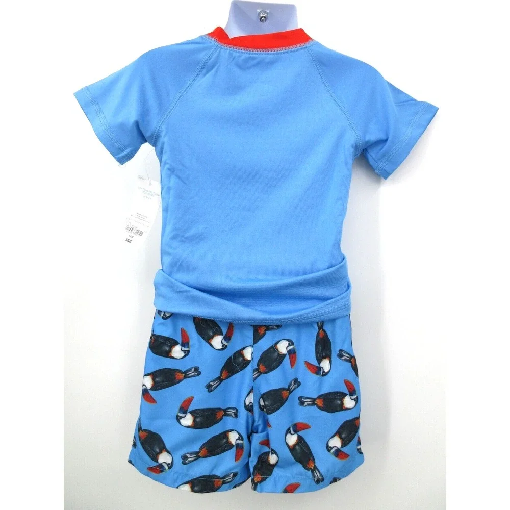 UPF 50+ OUTDOOR OASIS SWIM TRUNKS WITH RASH GUARD Infant Boy‎ 18 Mo Blue Parrot